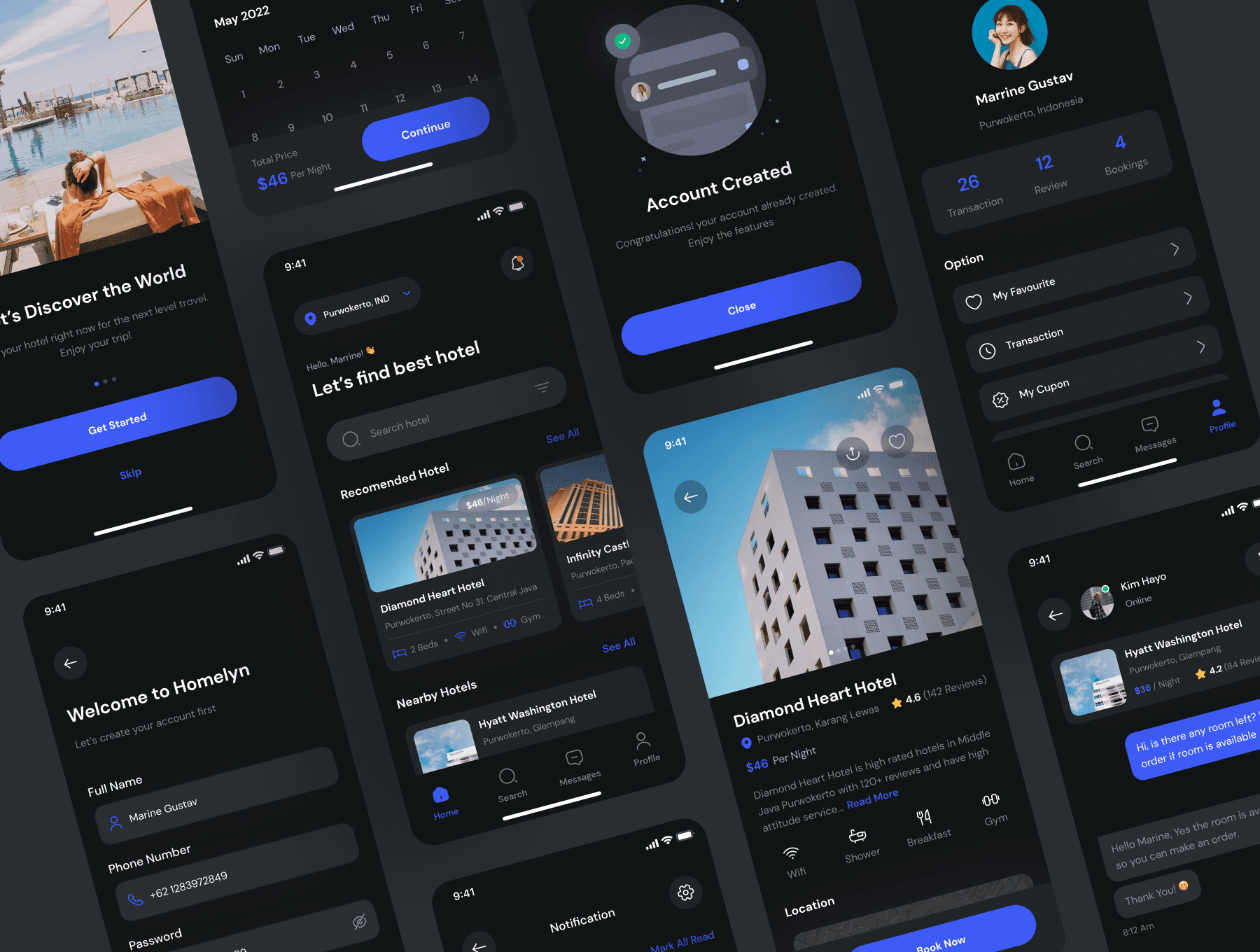 Illustrative booking communication workflow reference