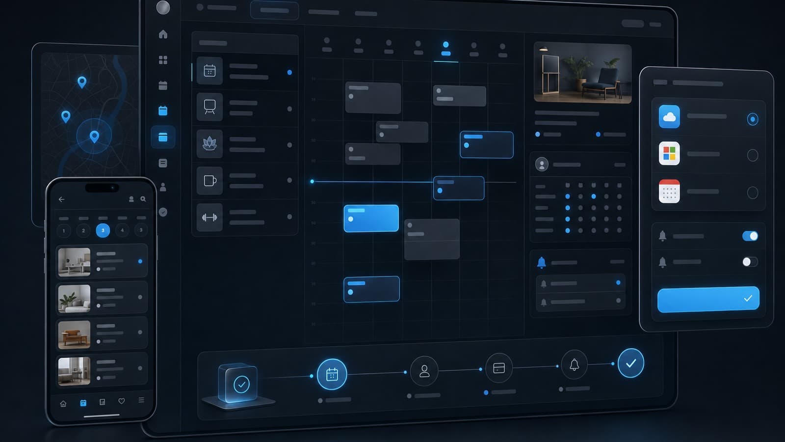 Add-to-calendar booking integration workflow board