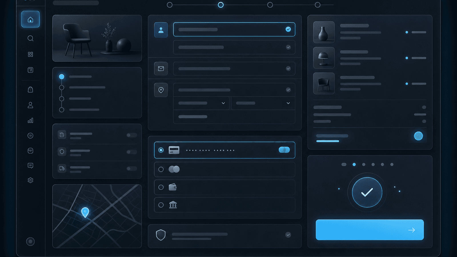 Representative checkout form visual