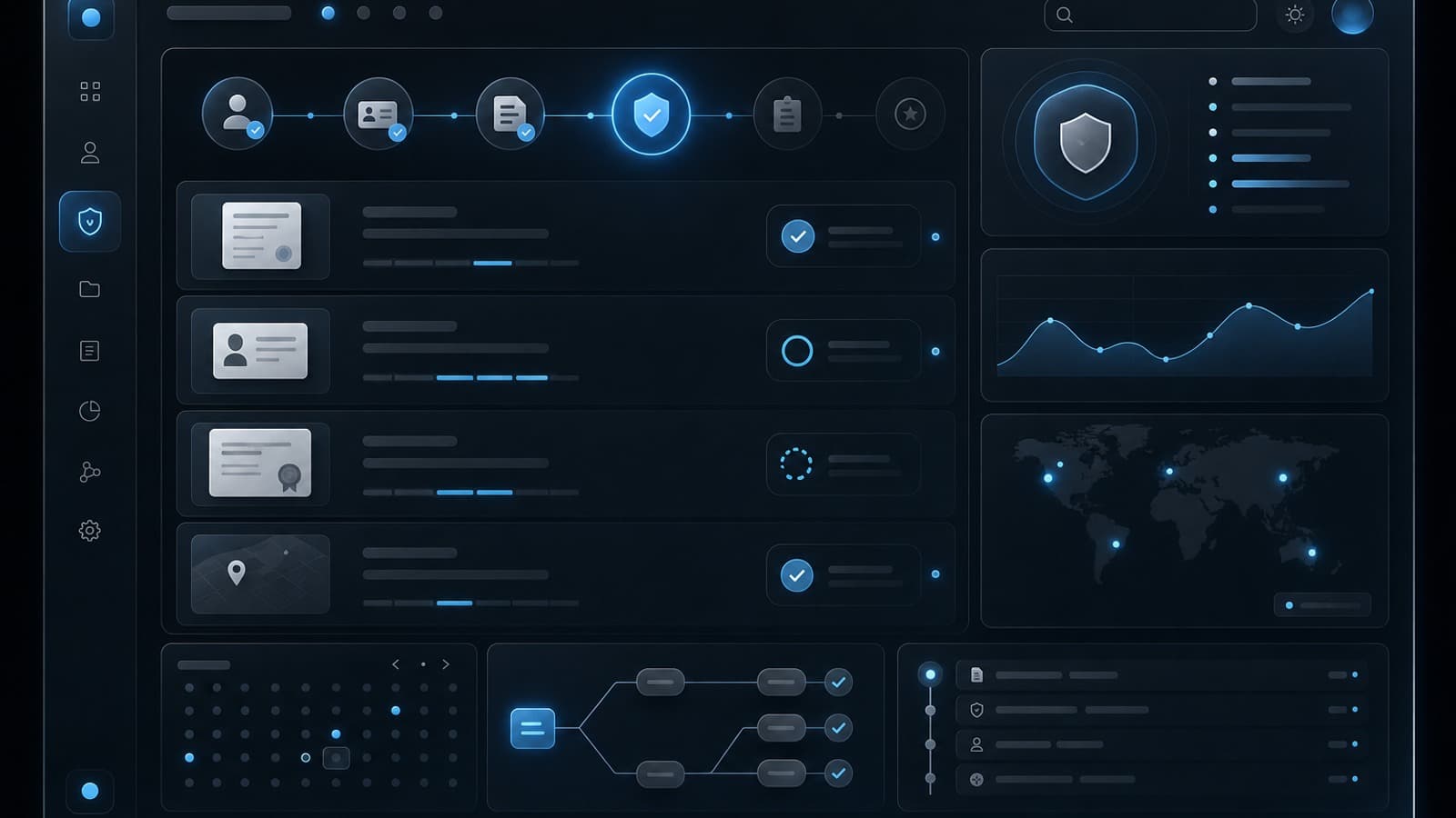 Marketplace verification workflow dashboard concept